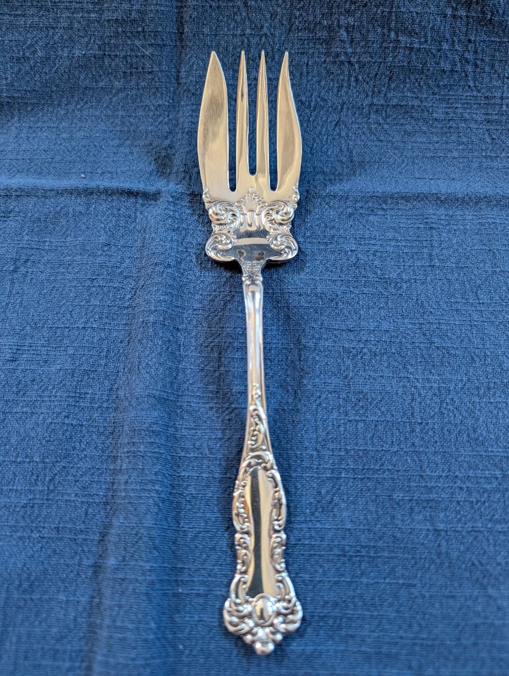 VTG‎ Oxford Silver Plate Meat Serving Fork, WM Rogers & Son AA, Made In USA 7.5